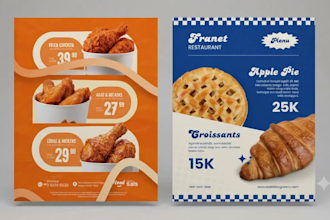 design modern menu cards and will provide mockups