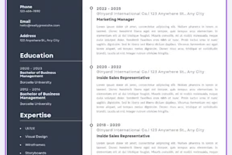 design a modern ats resume and professional CV