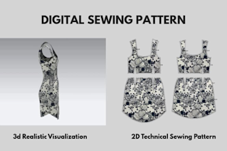 make clo3d women dress and evening gown digital pattern