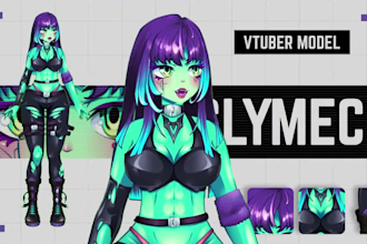 design vtuber model, vtuber rigging, live2d vtuber model, vtuber commission