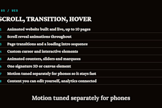 design an animated website with scroll animations and motion effects