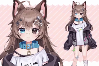 design and rig live2d vtuber model 3d vtuber commission 2d anime vtuber rigging