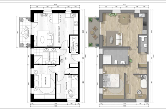 redraw floor plan for architectural drafting