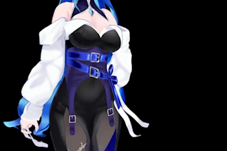 custom 3d vtuber avatar, vrchat character model, anime, vroid rigging in blender