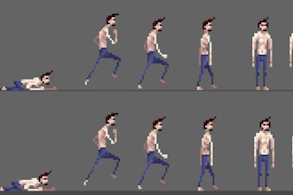 design pixel art characters vfx sprite retro rpg game sprite sheet