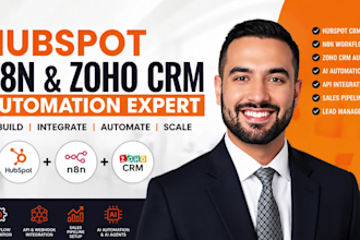 setup n8n ai automation, hubspot crm, zoho crm, n8n ai agent, hubspot automation