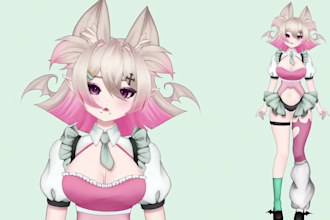 design and rig live2d character, 2d vtuber live 2d, vtuber rigging, live2d model