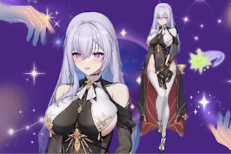 design anime vtuber avatar live2d rigging 2d vtuber model vtuber ref sheet art