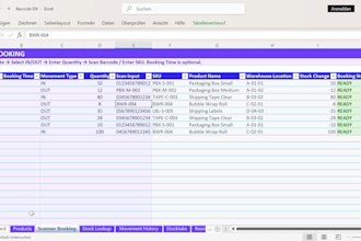 create an excel barcode inventory system