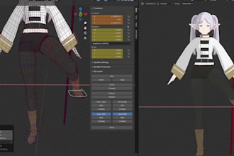 vtuber 3d avatar rigging for vseeface,vrm vrchat,blendshape,ue5 face squashy rig