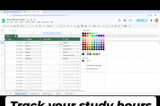 create a google sheets study planner with habit tracker and dashboard