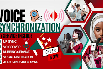 ai voice synchronization, lip sync, voice dubbing, voiceover, text to speech