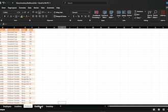 create an inventory system on excel for your shop