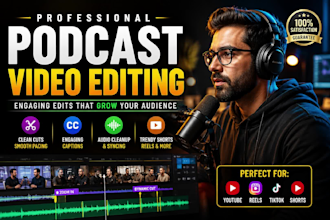 professionally edit podcast videos into youtube content and reels
