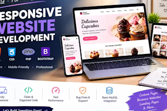 create or fix a responsive HTML CSS PHP website