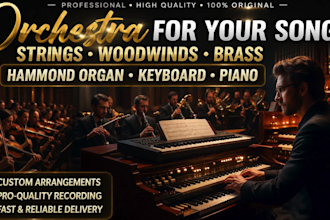 record orchestra strings woodwinds brass hammond organ piano for your song