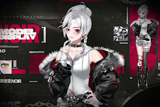 create a custom 2d 3d vtuber model with full rigging, vrm, and streaming setup