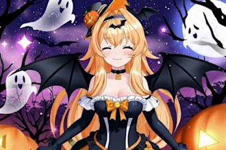 design male female 3d vtuber model rig in vroid or anime style for vtube studio