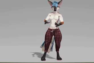 create custom vrchat outfits, clothing vrchat avatar  wears, weapon 3d cloth vrc