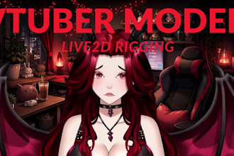 design anime vtuber model  rigging live2d vtuber avatar 3d vtuber 2d vtuber