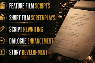 write a professional screenplay, movie script or TV pilot