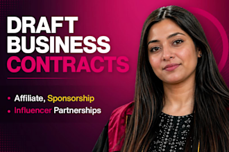 write affiliate, sponsorship, or influencer partnership contracts, or agreements