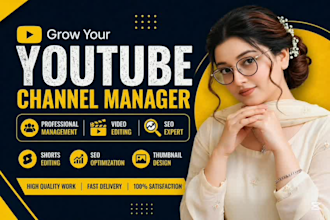 manage you tube  SEO, uploads, organic growth and video optimization expertly