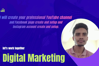 create and setup professional yt, ig, fb page