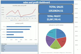 do data analysis, excel dashboard an data visualization