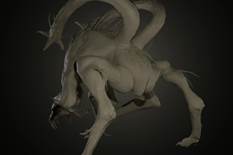 sculpt 3d monster for games or 3d printing