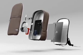 create realistic 3d bag design with tech pack for production