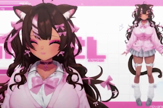 design anime vtuber vrm avatar model with custom outfit and expressions