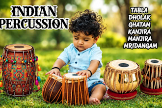 record authentic tabla, dholak, kanjira, and indian percussion for your music