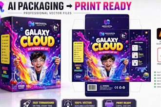 convert ai packaging design to print ready vector and dieline