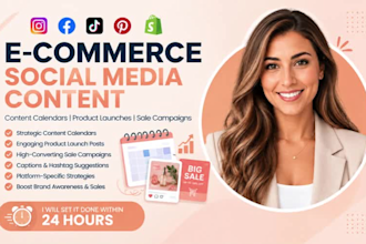 create ecommerce social media content calenders product launch posts