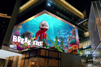 3d anamorphic digital billboard design animation led screen video vfx cgi ads