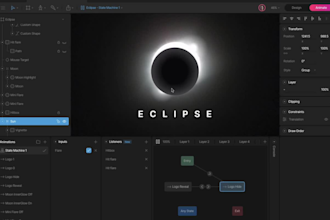 create interactive rive animation, lottie animation, UI motion and game assets