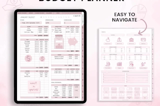 create budget planner, finance tracker journal templates canva design