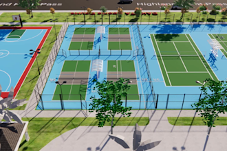create indoor and outdoor pickleball, tennis sport courts