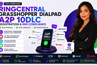 setup ringcentral grasshopper a2p 10dlc dialpad sms compliance registration