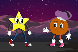create 2d cartoon animation and character animation video