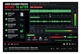 do professional audio noise removal and clean audio editing to fix sound distort