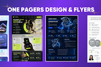 design modern one pager, corporate one pager, or marketing flyer