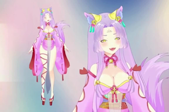 draw rig 2d vtuber model anime live2d vtuber avatar accessories for streaming