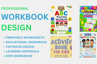 design redesign kids workbook, educational workbook, handwriting, activity book