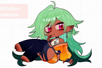 create custom digital pngtuber model avatar animated pngtuber twicth chibi emote