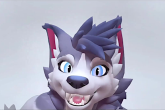 vrchat furry avatar fursona 3d vtuber model with full body tracking vrc avatar
