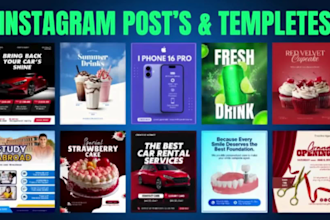 modern social media posts for instagram, canva pro designs
