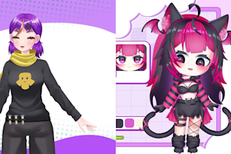 design vtuber assets, vtube studio props do vtuber model vtuber artist overlays