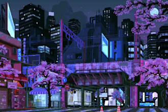 do pixel art scene background pixel art animation game character environment